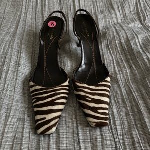 KATE SPADE Zebra Print Kitten Heels